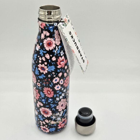 NWT Starbucks Swell Liberty Fabrics 17Oz Water Bottle Noir Blue Floral Print - Picture 5 of 10